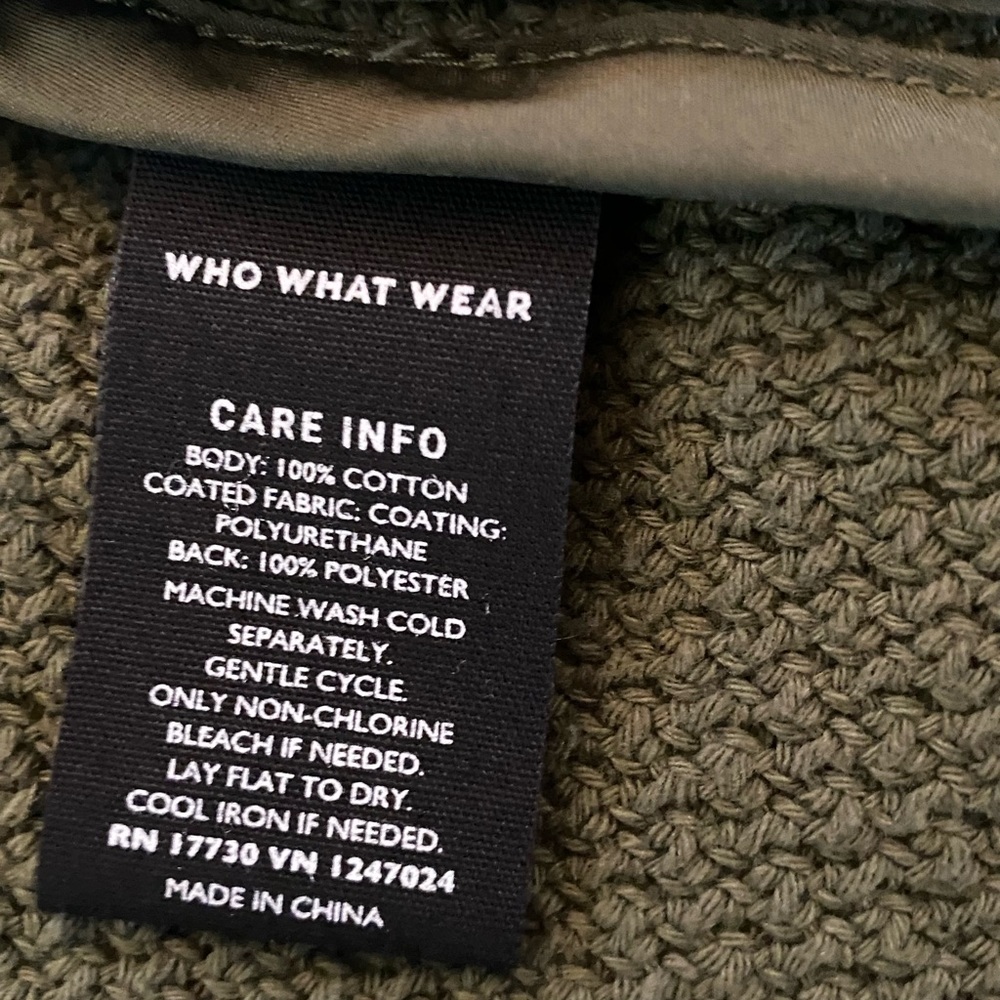 Who What Wear Olive Green sweater /  faux leather jacket - Picture 6 of 7